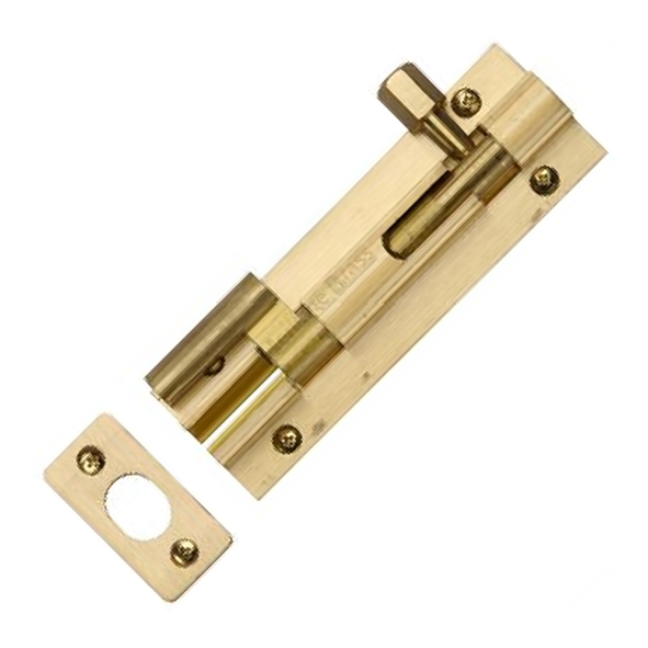 C1592 4-SB • 102 x 032mm • Satin Brass • Heritage Brass Necked Barrel Bolt